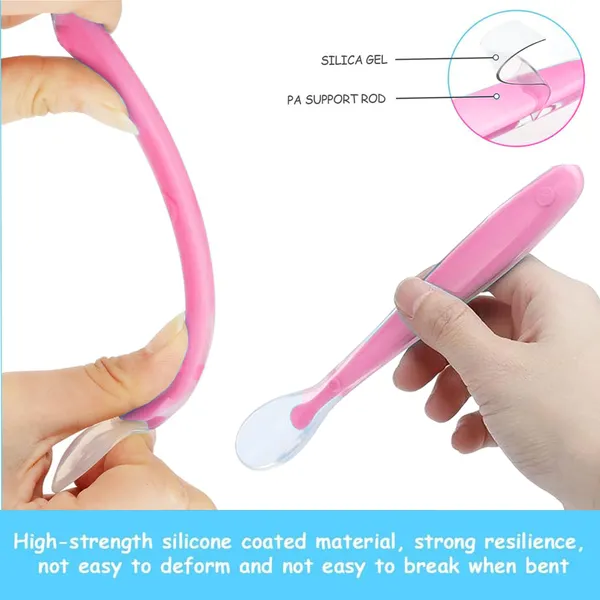 VParents_Baby_Feeding_Spoon_Set_Of_2_With_Ultra_Supple_100%_Silicone_Tip,Bpa_Free_Material_With_Food_Grade_Silicone_Tip,Self_Feeding_Utensil,Baby_Weaning_Spoon_For_Kids_4_Months+_(Multicolour)