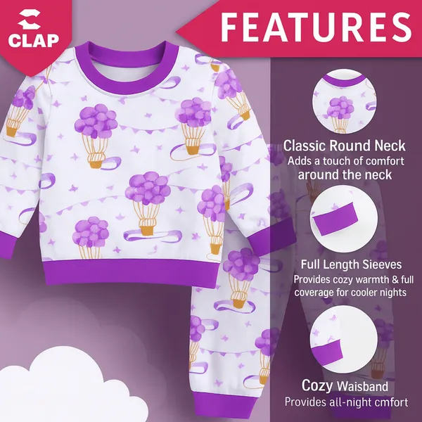 VParents_Bamboo_100%_cotton_Baby_and_Kids_Cotton_Printed_Pyjama_Set_Printed_Nightwear_Sleepwear_Trendy_Nightsuit_Set_for_Boys_and_Girls_kids_-Baloon_(1-2_years)