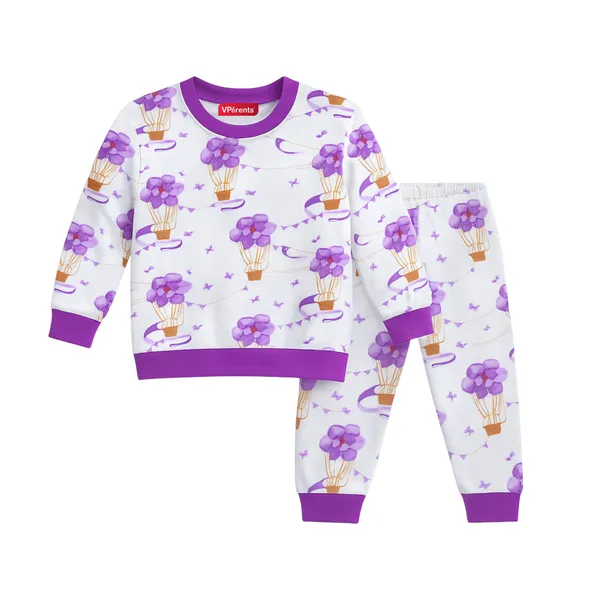 VParents_Bamboo_100%_cotton_Baby_and_Kids_Cotton_Printed_Pyjama_Set_Printed_Nightwear_Sleepwear_Trendy_Nightsuit_Set_for_Boys_and_Girls_kids_-Baloon_(1-2_years)