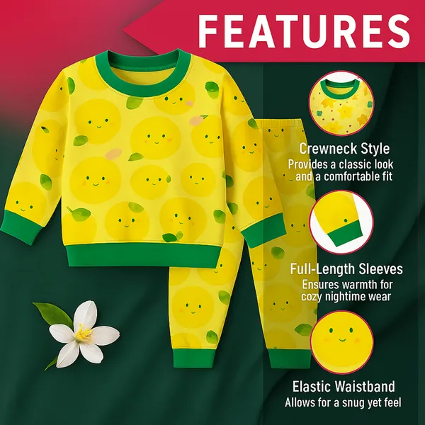 VParents_Bamboo_100%_cotton_Baby_and_Kids_Cotton_Printed_Pyjama_Set_Printed_Nightwear_Sleepwear_Trendy_Nightsuit_Set_for_Boys_and_Girls_kids_-Lemon