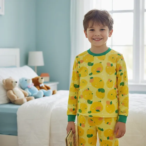 VParents_Bamboo_100%_cotton_Baby_and_Kids_Cotton_Printed_Pyjama_Set_Printed_Nightwear_Sleepwear_Trendy_Nightsuit_Set_for_Boys_and_Girls_kids_-Lemon
