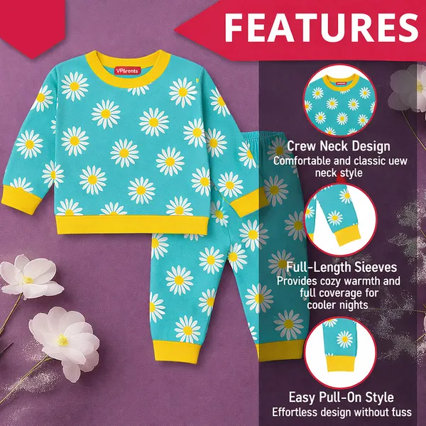 VParents_Bamboo_100%_cotton_Baby_and_Kids_Cotton_Printed_Pyjama_Set_Printed_Nightwear_Sleepwear_Trendy_Nightsuit_Set_for_Boys_and_Girls_kids_-Sleepy_(6-_12_months)
