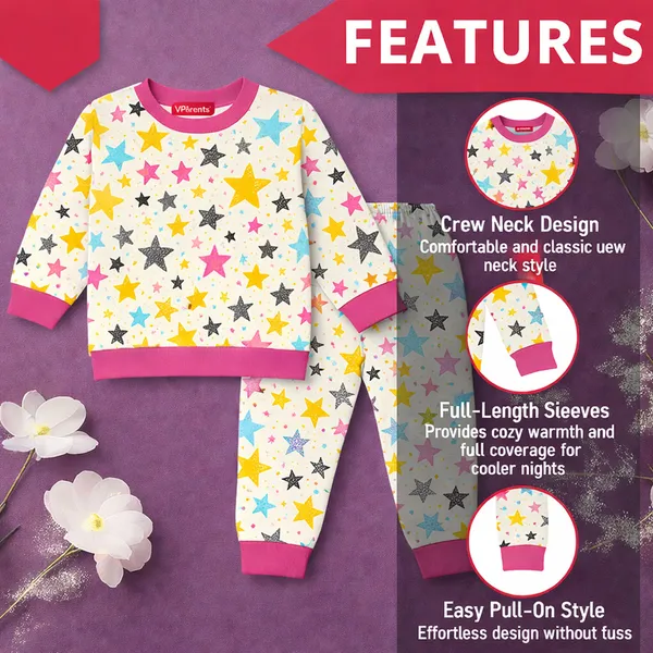 VParents_Bamboo_100%_cotton_Baby_and_Kids_Cotton_Printed_Pyjama_Set_Printed_Nightwear_Sleepwear_Trendy_Nightsuit_Set_for_Boys_and_Girls_kids_-Star_(2-4_years)