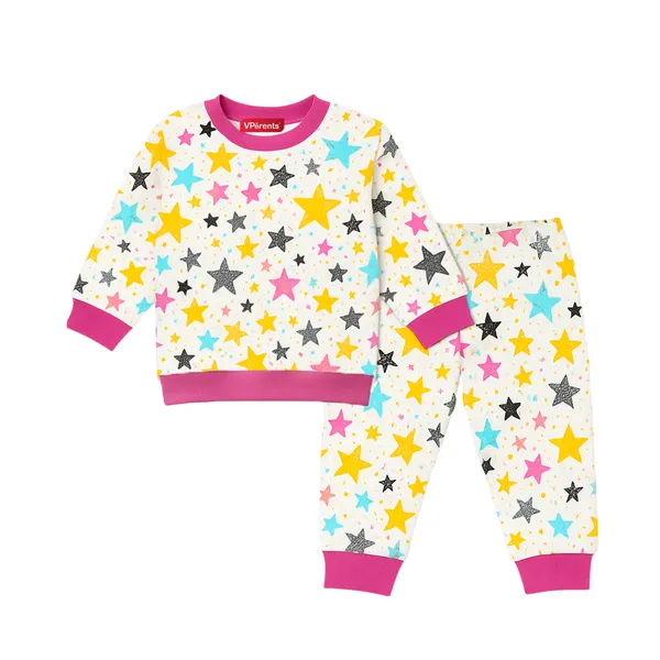 VParents_Bamboo_100%_cotton_Baby_and_Kids_Cotton_Printed_Pyjama_Set_Printed_Nightwear_Sleepwear_Trendy_Nightsuit_Set_for_Boys_and_Girls_kids_-Star_(2-4_years)