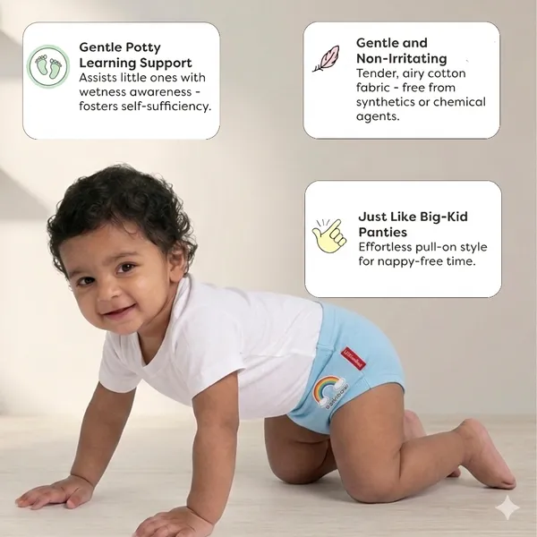 VParents Bloomer_for_Kids_Unisex,_100%_Pure_Cotton_Soft_&_Breathable_Underwear_Bloomers_for_Baby_Comfortable_&_Durable -_Blue_