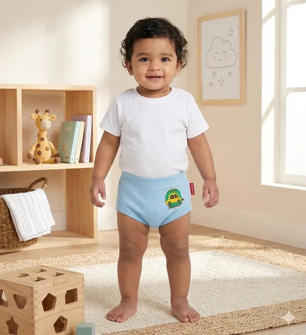 VParents Bloomer_for_Kids_Unisex,_100%_Pure_Cotton_Soft_&_Breathable_Underwear_Bloomers_for_Baby_Comfortable_&_Durable -_Blue_