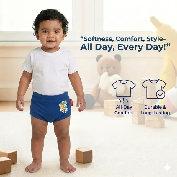 VParents Bloomer_for_Kids_Unisex,_100%_Pure_Cotton_Soft_&_Breathable_Underwear_Bloomers_for_Baby_Comfortable_&_Durable -_Dark_Blue_