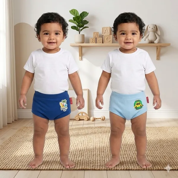VParents Bloomer_for_Kids_Unisex,_100%_Pure_Cotton_Soft_&_Breathable_Underwear_Bloomers_for_Baby_Comfortable_&_Durable -_pack_of_2