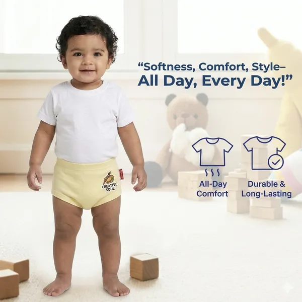 VParents Bloomer_for_Kids_Unisex,_100%_Pure_Cotton_Soft_&_Breathable_Underwear_Bloomers_for_Baby_Comfortable_&_Durable -_pack_of_2