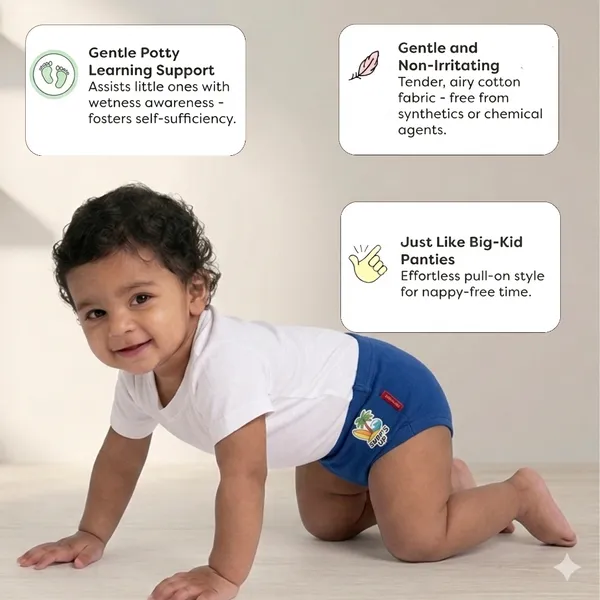 VParents Bloomer_for_Kids_Unisex,_100%_Pure_Cotton_Soft_&_Breathable_Underwear_Bloomers_for_Baby_Comfortable_&_Durable -_pack_of_2