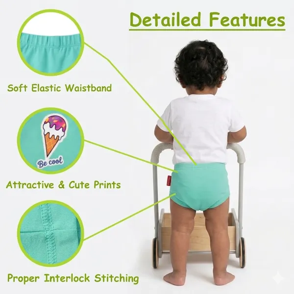 VParents Bloomer_for_Kids_Unisex,_100%_Pure_Cotton_Soft_&_Breathable_Underwear_Bloomers_for_Baby_Comfortable_&_Durable -_pack_of_6