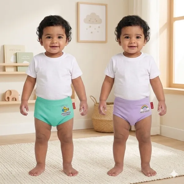 VParents Bloomer_for_Kids_Unisex,_100%_Pure_Cotton_Soft_&_Breathable_Underwear_Bloomers_for_Baby_Comfortable_&_Durable -pack_of_2