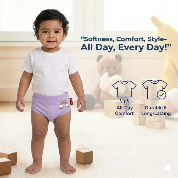 VParents Bloomer_for_Kids_Unisex,_100%_Pure_Cotton_Soft_&_Breathable_Underwear_Bloomers_for_Baby_Comfortable_&_Durable -pack_of_2
