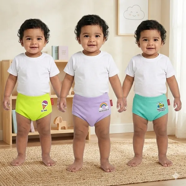 VParents Bloomer_for_Kids_Unisex,_100%_Pure_Cotton_Soft_&_Breathable_Underwear_Bloomers_for_Baby_Comfortable_&_Durable -pack_of_3
