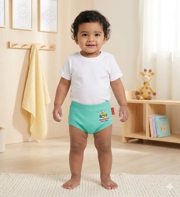 VParents Bloomer_for_Kids_Unisex,_100%_Pure_Cotton_Soft_&_Breathable_Underwear_Bloomers_for_Baby_Comfortable_&_Durable -sea_Green_