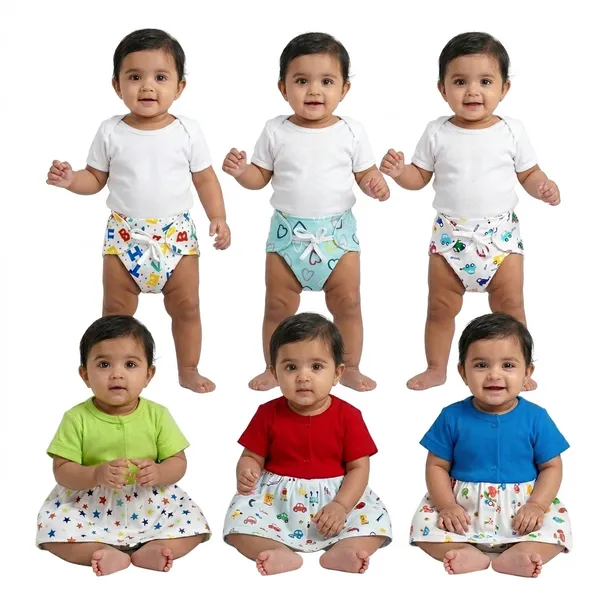 VParents_Cotton_Knee-Length_Half_Sleeves_Girls_Frock_and_6-12month_Nappies_for_babies_pack_of_3