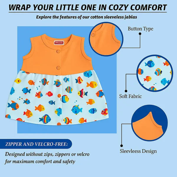 VParents_Cotton_Knee-Length_Sleeveless_Girls_Frock_and_6-12month_Nappies_for_babies_pack_of_4