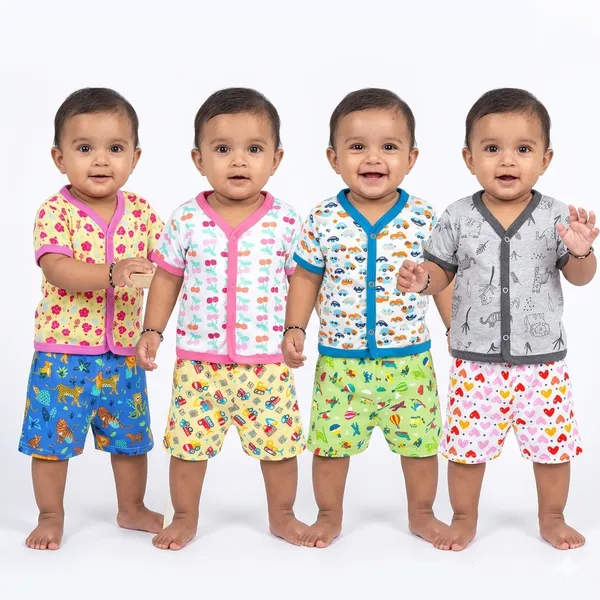 Pure_Cotton_Half_sleeves__jabla_and_Shorts_(pack_of_4)_for_both_boys_and_girls