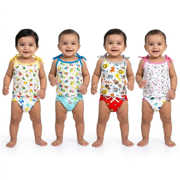 Pure_Cotton_Half_sleeves__jabla_and_Nappies_(pack_of_4)_for_both_boys_and_girls