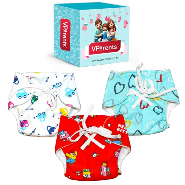 VParents_DryFeel_Baby_Langots_l_Cotton_Modern_Baby_Nappy_l_Mess-free_Langot_with_soft_Elastics_l_DryFeel_Top_Layer_l_Diaper-free_Time_Essential(Pack_os_3)_car_toy_and_heart	