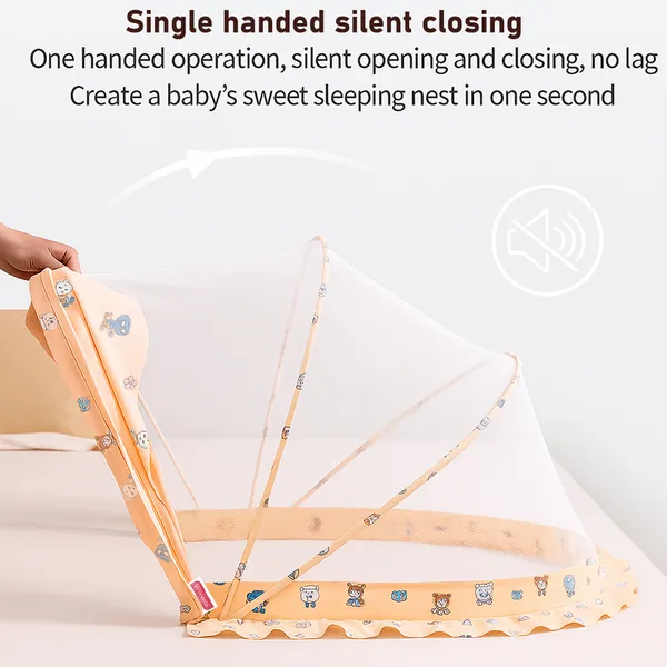 VParents_Foldable_Baby_Mosquito_Net,_Bottomless_Net_for_Infants,_for_Safe_&_Easy_Use,Ensures_Your_Baby's_Safe_Sleep_110_x_65_x_60cms,_for_Babies_&_Toddlers_(0_to_18_Months)_Color_Pattern,Multicolor