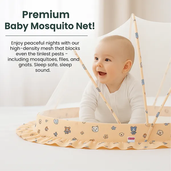 VParents_Foldable_Baby_Mosquito_Net,_Bottomless_Net_for_Infants,_for_Safe_&_Easy_Use,Ensures_Your_Baby's_Safe_Sleep_110_x_65_x_60cms,_for_Babies_&_Toddlers_(0_to_18_Months)_Color_Pattern,Multicolor