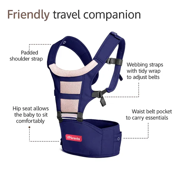 VParents_Hip_Seat_Baby_Carrier_with_4_Carry_Positions,_Baby_Carrier_with_Hip_seat_for_3_to_36_Months_Baby,_Adjustable_New-Born_to_Toddler_Carrier,_Max_Weight_Up_to_15_Kgs_Royal_(Blue)