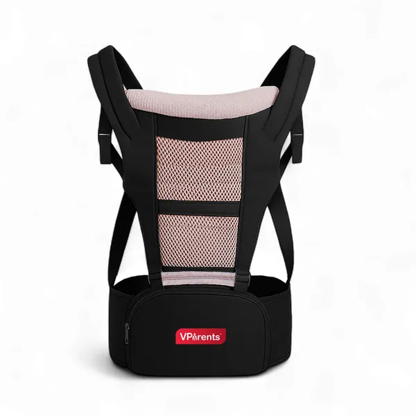 VParents_Hip_Seat_Baby_Carrier_with_4_Carry_Positions,_Baby_Carrier_with_Hip_seat_for_3_to_36_Months_Baby,_Adjustable_New-Born_to_Toddler_Carrier,_Max_Weight_Up_to_15_Kgs _Royal(Black)