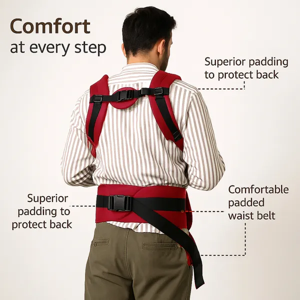 VParents_Hip_Seat_Baby_Carrier_with_4_Carry_Positions,_Baby_Carrier_with_Hip_seat_for_3_to_36_Months_Baby,_Adjustable_New-Born_to_Toddler_Carrier,_Max_Weight_Up_to_15_Kgs _Royal(Red)