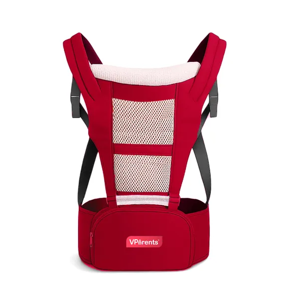 VParents_Hip_Seat_Baby_Carrier_with_4_Carry_Positions,_Baby_Carrier_with_Hip_seat_for_3_to_36_Months_Baby,_Adjustable_New-Born_to_Toddler_Carrier,_Max_Weight_Up_to_15_Kgs _Royal(Red)