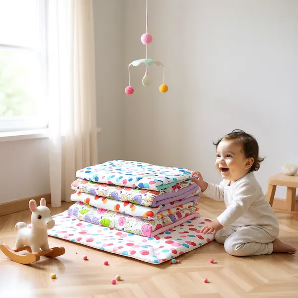 VParents_New_Born_Baby_Godadi_Pack_of_5_Combo_Set_Soft_Cotton_godi|_Godari_|_Baby_Bed_|_Crib_Sheet_|_Cartoon_Mat_Baby_Godadi_|_Bedding_Set_|_Multicolor