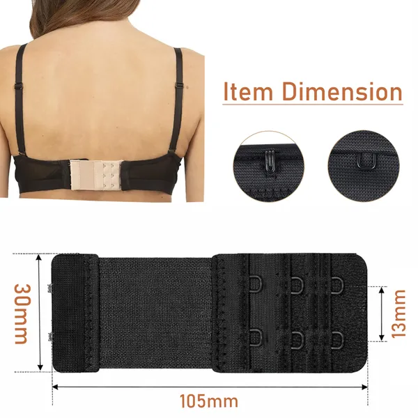 VParents_Women's_Bra_Extenders_2_Hook_Comfortable_Stretchy_Bra_Extension_Strap_maternity_pack_of_3_(Black,_White,_Nude)