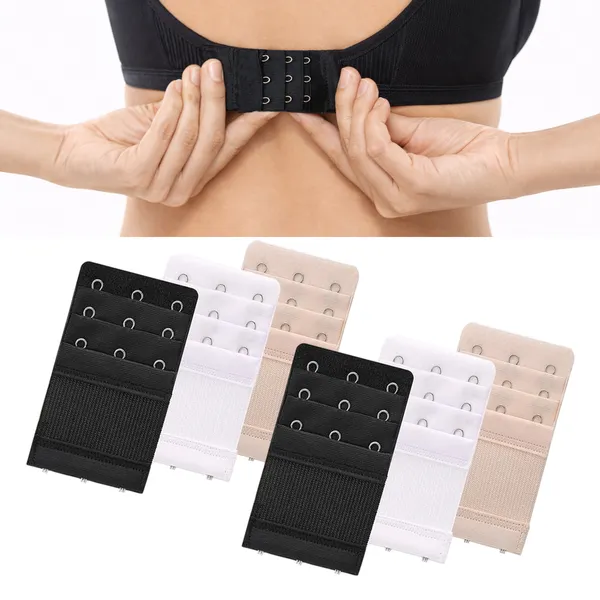 VParents_Women's_Bra_Extenders_3_Hook_Comfortable_Stretchy_Bra_Extension_Strap_maternity_pack_of_6_(Black,_White,_Nude)