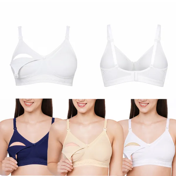 VParents_Women's_Cotton_Multicolor_Full_Cup_Non_Padded_Feeding_Bra/Nursing_Bra/Maternity_Bra_Combo_-_Pack_of_3