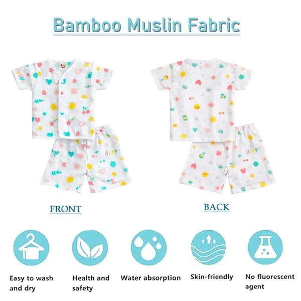 VParents__Organic_Cotton_Muslin_Jabla_Shorts_and_tying_jabla_Vest_For_Boys_&_Girls|Summerwear_Casual_Clothing_Set_Combo_pack_of_4_