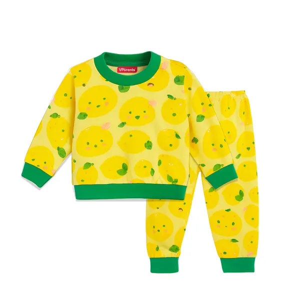 VParents_Bamboo_100%_cotton_Baby_and_Kids_Cotton_Printed_Pyjama_Set_Printed_Nightwear_Sleepwear_Trendy_Nightsuit_Set_for_Boys_and_Girls_kids_-Lemon