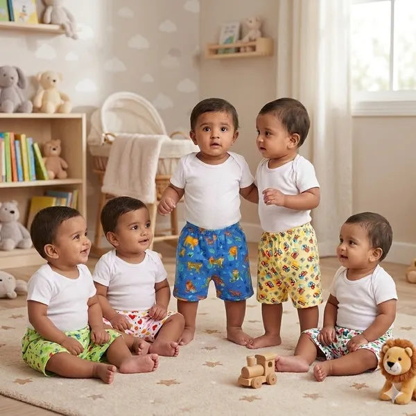 Set_Of_5_Cotton_Infant_Boys_&_Girls_Baby_Shorts_Printed_-_(0-6_Months)