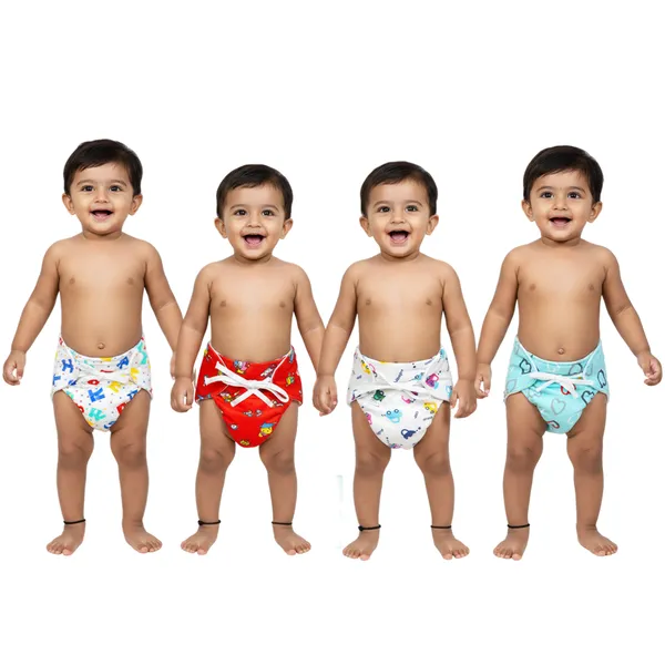 VParents_DryFeel_Baby_Langots_l_Cotton_Modern_Baby_Nappy_l_Mess-free_Langot_with_soft_Elastics_l_DryFeel_Top_Layer_l_Diaper-free_Time_Essential(Pack_os_4)_car_toy_alphabet_and_heart	