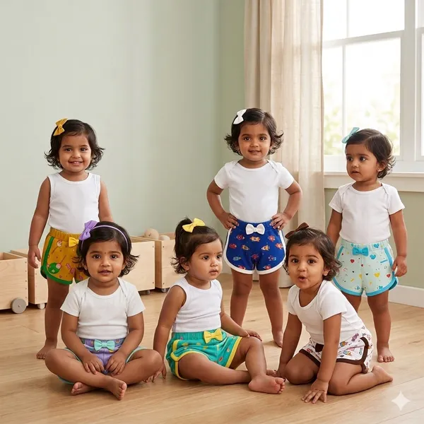 VParents_cotton_Girls_baby_Shorts_for_infant_and_toddler_Printed_Set_of_6_-_Multi-Coloured_-Assorted_Design_