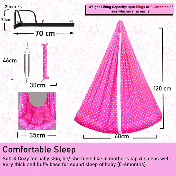 Tot_Baby_Swing_Cradle_with_Mosquito_net_Spring_and_Metal_Window_Cradle_Hanger_(Pink)