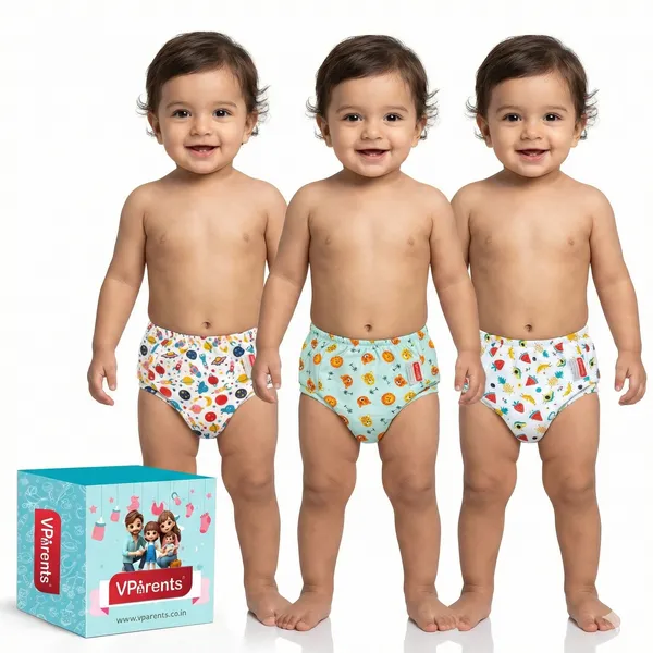 VParents_Padded_Underwear_for_Babies_and_Toddlers_with_3_Layers_of_Cotton_Padding_Potty_Training_Pull_Up_&_Diaper-Free_Time_Pack_of_3_(6-12_Months)_Watermelon_Fruitie_and_galaxy