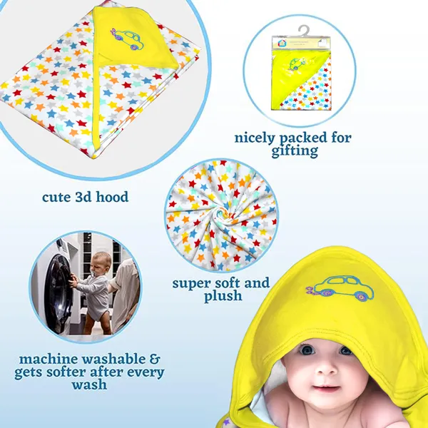 Vparents_Cotton_New_Born_Baby_Hooded_Wrapper_Blanket,_Single_Layer_0-12_Months_Deo