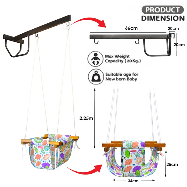 chunky_swing_for_Kids_Indoor_Outdoor|jhula_for_kids|Baby_Garden_Swing_with_window_Hanging_metal_rod_(8_Months_to_3_Years)_(Up_to_15_kg)