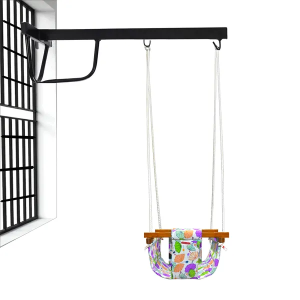 chunky_swing_for_Kids_Indoor_Outdoor|jhula_for_kids|Baby_Garden_Swing_with_window_Hanging_metal_rod_(8_Months_to_3_Years)_(Up_to_15_kg)