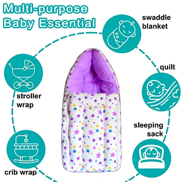Joy_Baby_4_Piece_Bedding_Set_with_Pillow_and_Bolsters_Sleeping_Bag_and_Bedding_Set_and_Feeding_Pillow_Combo_(Purple)