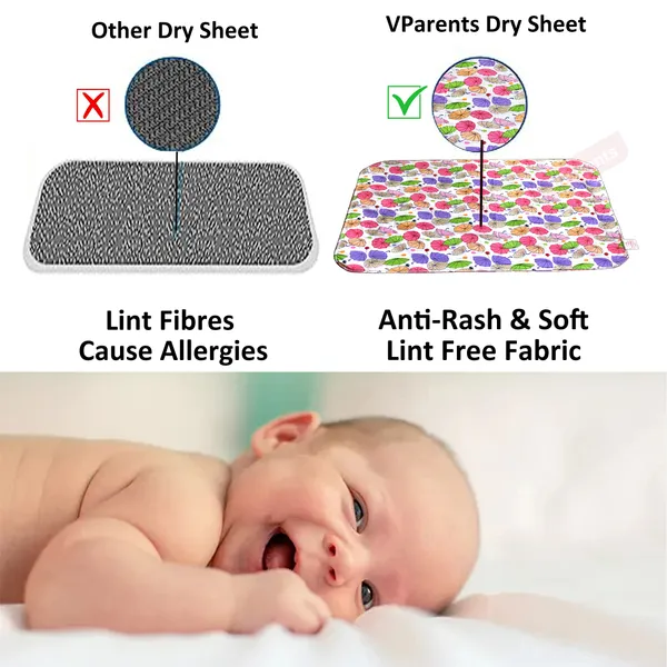 Vparents_Chunky_Nappy_Changing_Mat_Sleeping_Mats_Water_Proof_Bed_Protector_Sheet_For_New_Born_Baby_(0-3_Months)_Pack_Of_3_Pink_Blue_And_Purple