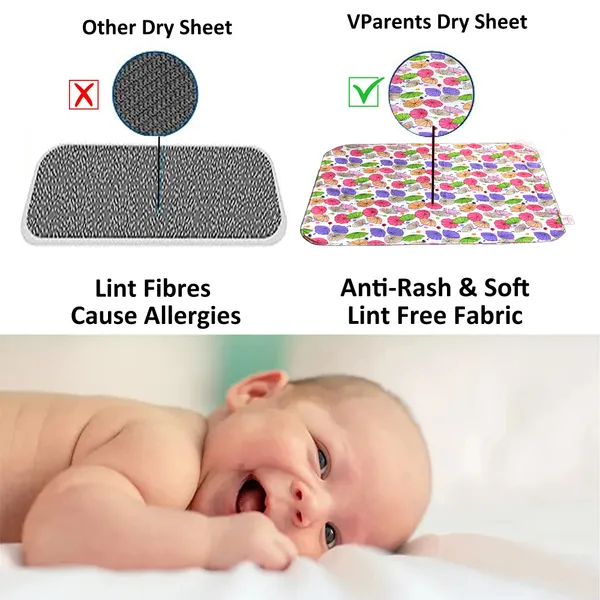 Vparents_Chunky_Nappy_Changing_Mat_Sleeping_Mats_Water_Proof_Bed_Protector_Sheet_For_New_Born_Baby_(0-3_Months)_Pack_Of_2_Pink_And_Purple