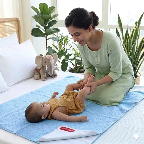 Chubby_Cheeks_Water_Proof_Baby_Bed_Protector_Reusable_Dry_Sheet_(Sky_Blue)_(Large)_(100_X_140)