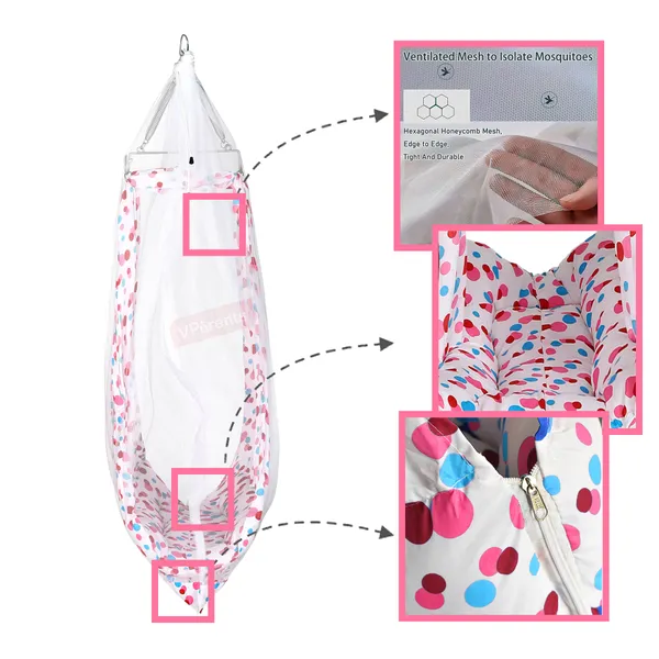 Baby_Swing_Cradle_with_Mosquito_Net_Spring_and_Metal_Window_Cradle_Hanger(Pink)