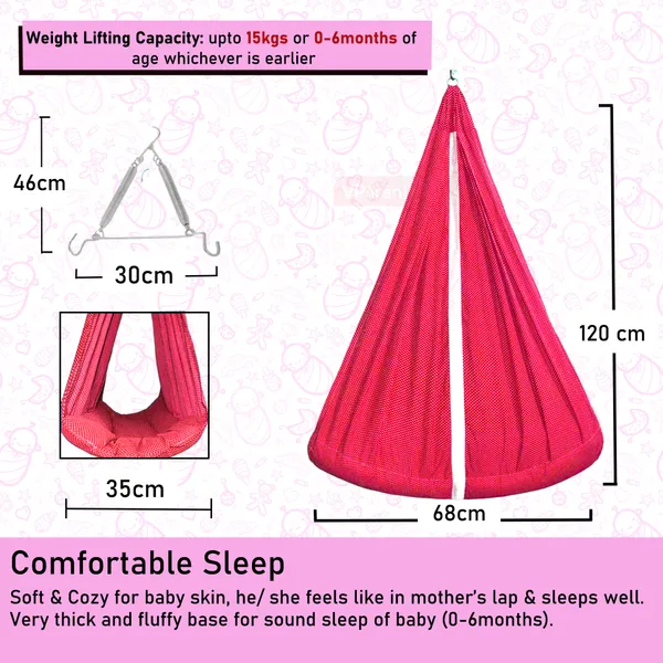 Infant_Baby_Swing_Cradle_with_Mosquito_net_and_Spring_(Red)